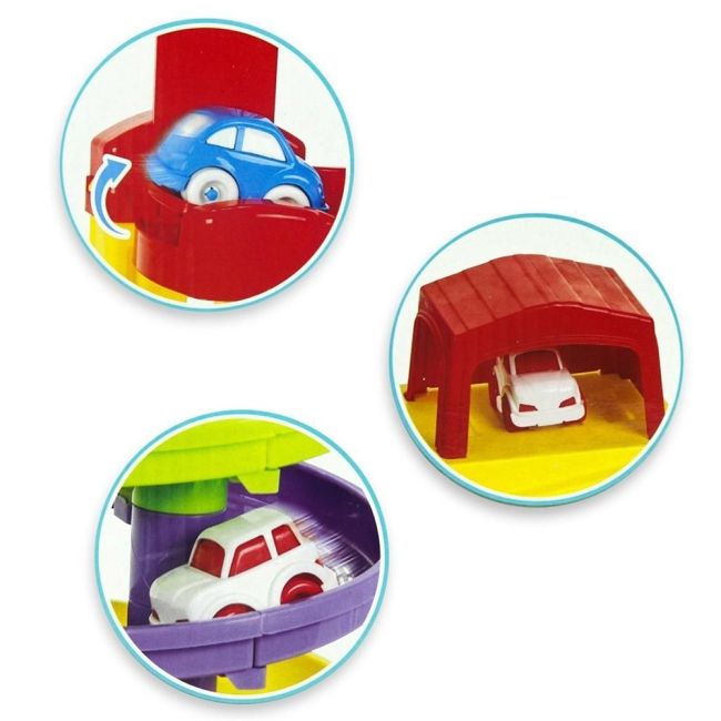 Pista de masini pilsan road set with car lift galben cu 2 masinute hubpl-07-668-ye