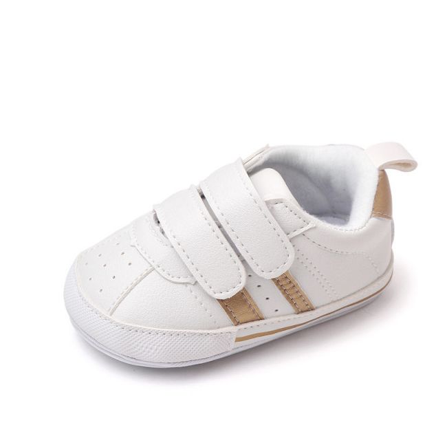 Adidasi albi cu dungi laterale aurii MDBL2311-2-sa27