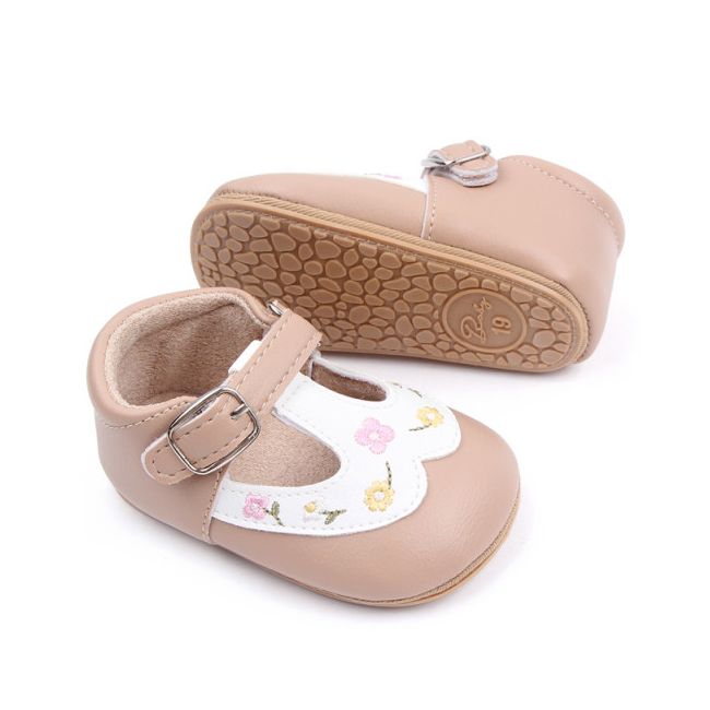 Pantofiori crem cu alb si floricele brodate LIBMH3040-3-p26