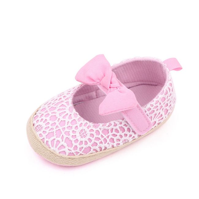 Pantofiori roz cu danteluta alba MBBM2351-1-bo6