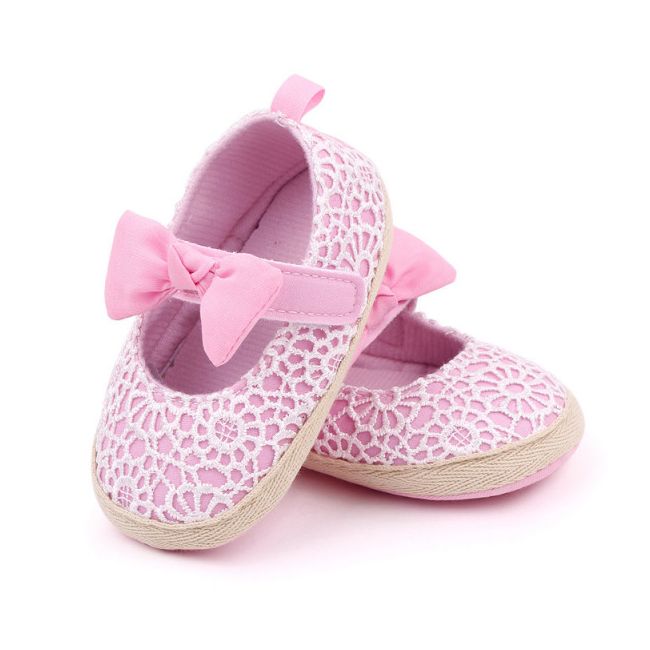 Pantofiori roz cu danteluta alba MBBM2351-1-bo6