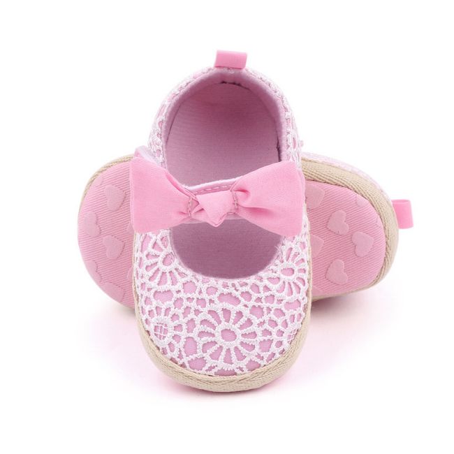 Pantofiori roz cu danteluta alba MBBM2351-1-bo6