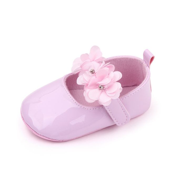 Pantofiori roz lacuiti cu floricele din satin MDBM2341-2-bo6