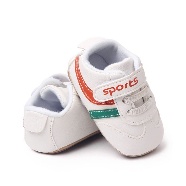 Adidasi albi cu dungi colorate - Sports MDBL2353-1-sa3