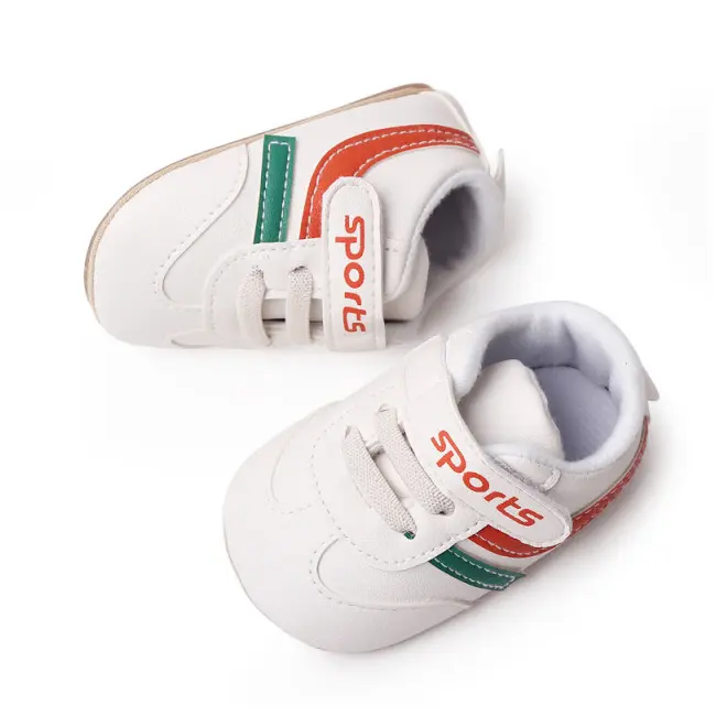Adidasi albi cu dungi colorate - Sports MDBL2353-1-sa3