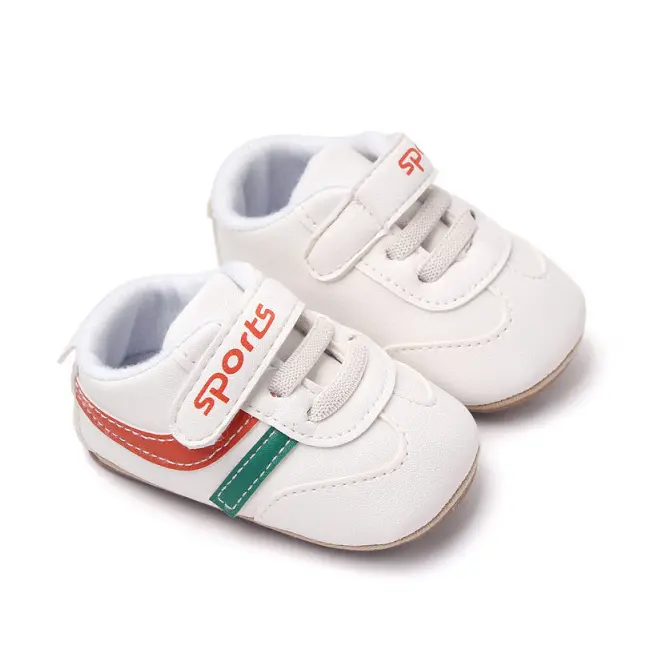 Adidasi albi cu dungi colorate - Sports MDBL2353-1-sa3