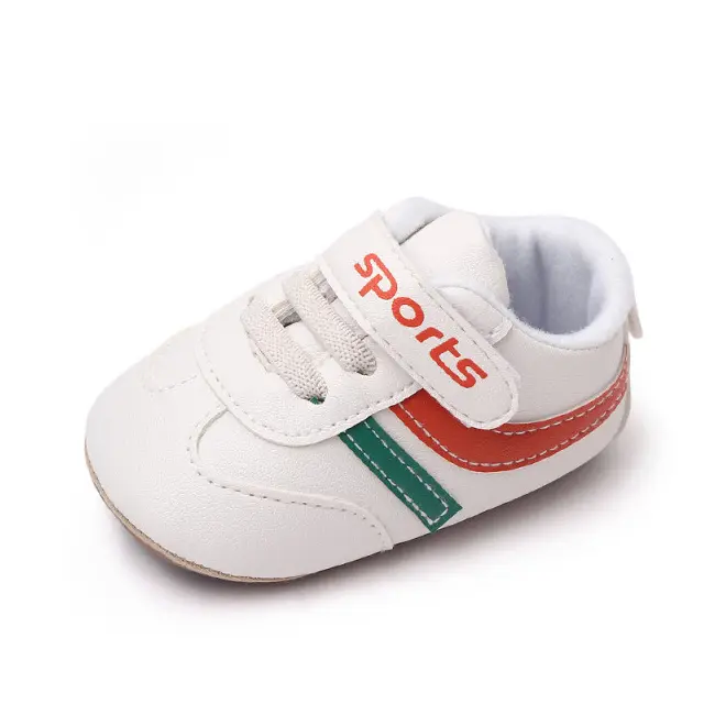 Adidasi albi cu dungi colorate - Sports MDBL2353-1-sa3