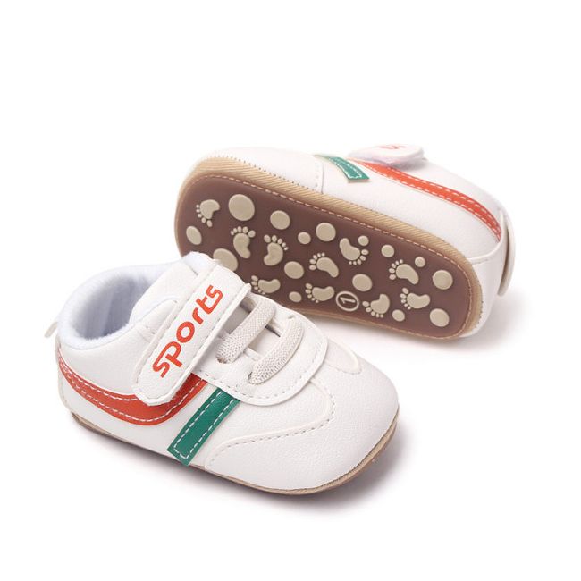 Adidasi albi cu dungi colorate - Sports MDBL2353-1-sa3