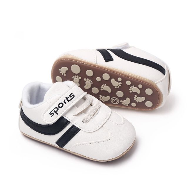 Adidasi albi cu dungi negre - Sports MBBL2353-3-sa3