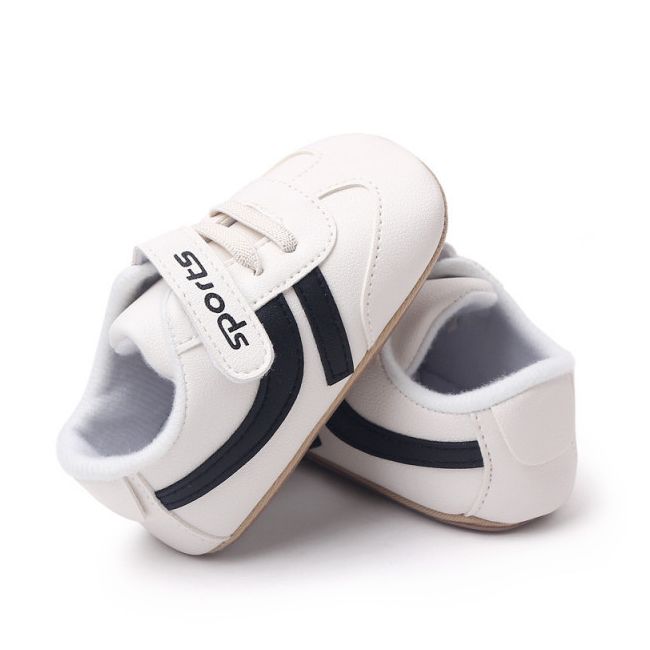 Adidasi albi cu dungi negre - Sports MBBL2353-3-sa3