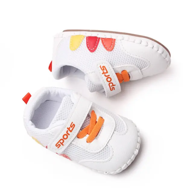 Adidasi albi cu portocaliu - Leaves MDBNB3007W-2-p17