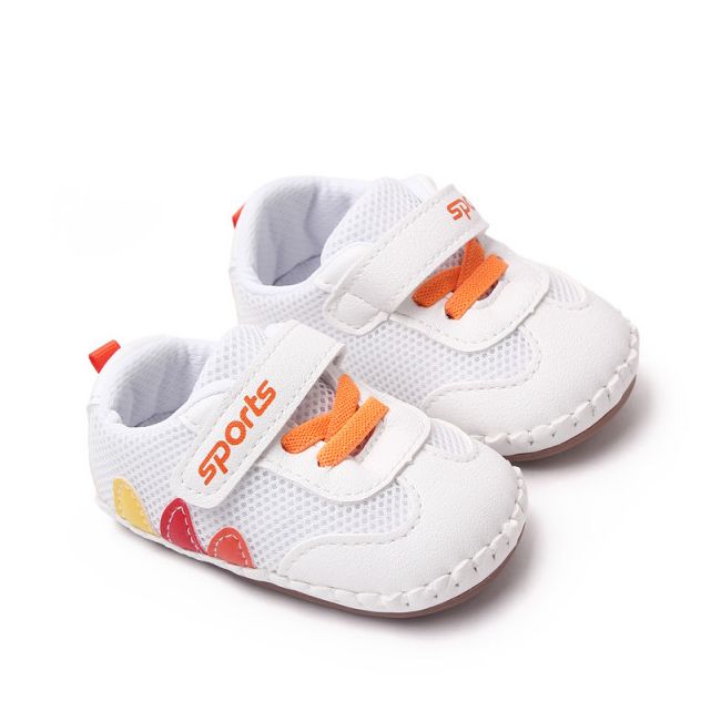 Adidasi albi cu portocaliu - leaves (marime disponibila: 6-9 luni (marimea 19 incaltaminte)) mdbnb3007w-2-p17.6-9 luni (marimea 19 incaltaminte)