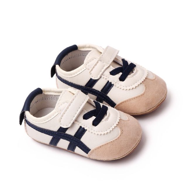 Adidasi ivoire cu dungi negre pentru baietei MBBL2349-3-c1