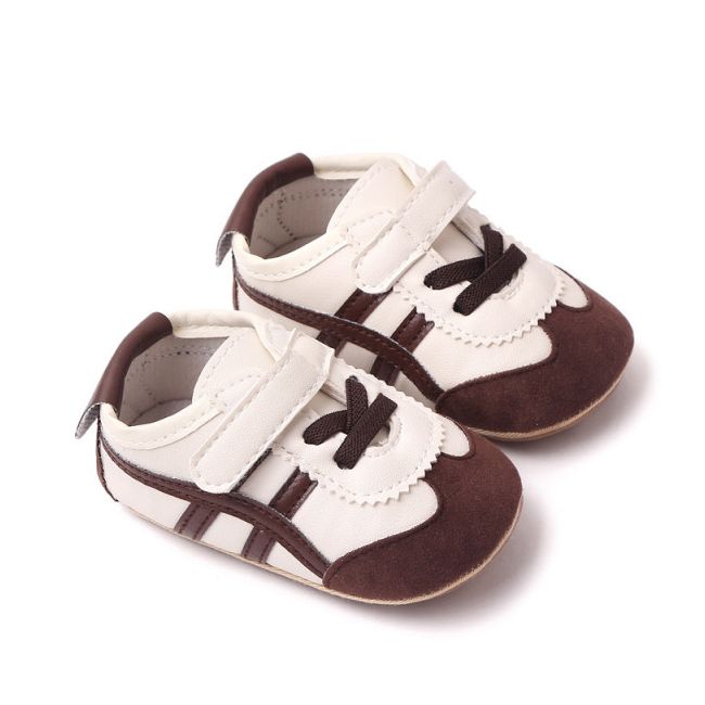 Adidasi ivoire cu maro pentru baietei MDBL2349-2-c1