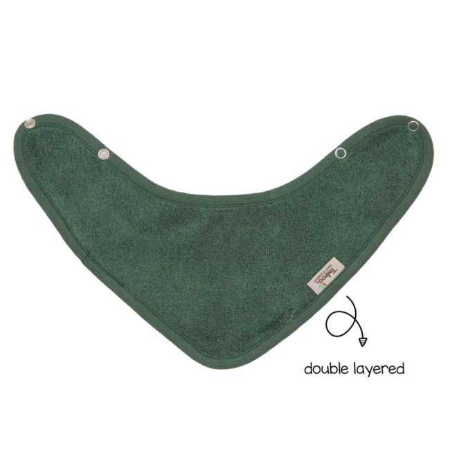 Baveta textila cu doua straturi tip bandana din bambus aspen green tnatm-bav09-530