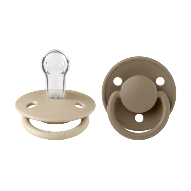 Bibs - set 2 suzete de lux silicon, tetina rotunda, marime universala-vanilla/dark oak bbb150210
