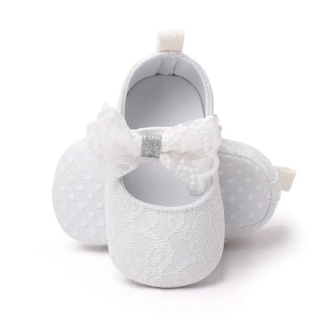 Pantofiori albi cu fundita din dantela MBBH2297-3-p15