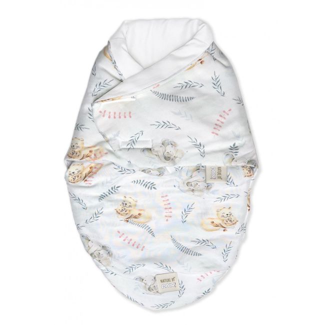 Sistem De Infasare Bambus, Inchidere Velcro, Baby Swaddle, Safari + Cadou Rucsacel Pjb82532