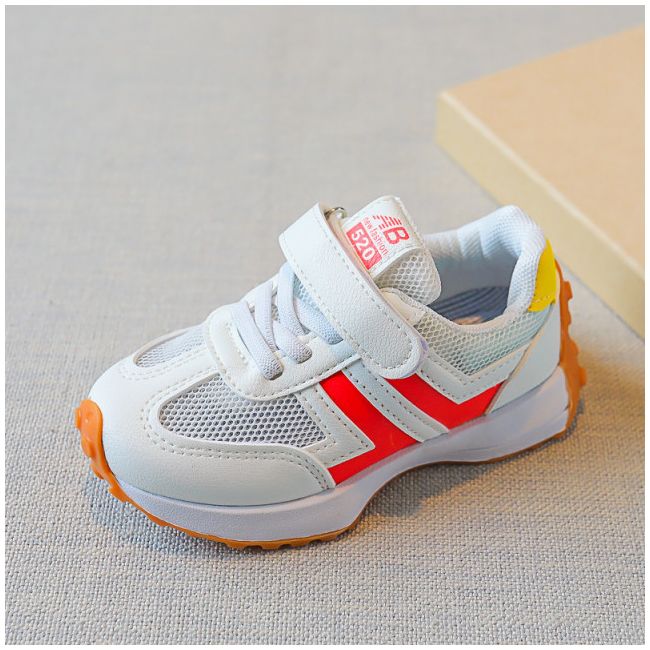 Adidasi albi cu insertii corai pentru fetite MDYY-H02-1-sa42