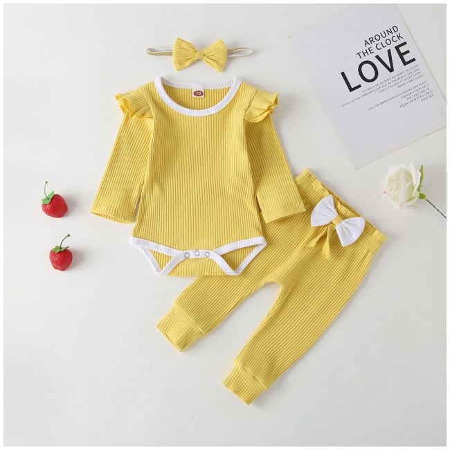 Compleu galben mustar pentru fetite (marime disponibila: 6-9 luni (marimea 19 incaltaminte)) md583-2-de.6-9 luni (marimea 19 incaltaminte)