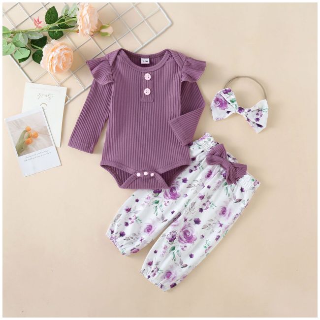 Compleu pentru fetite cu body lila - Sunny MD573-2-DE