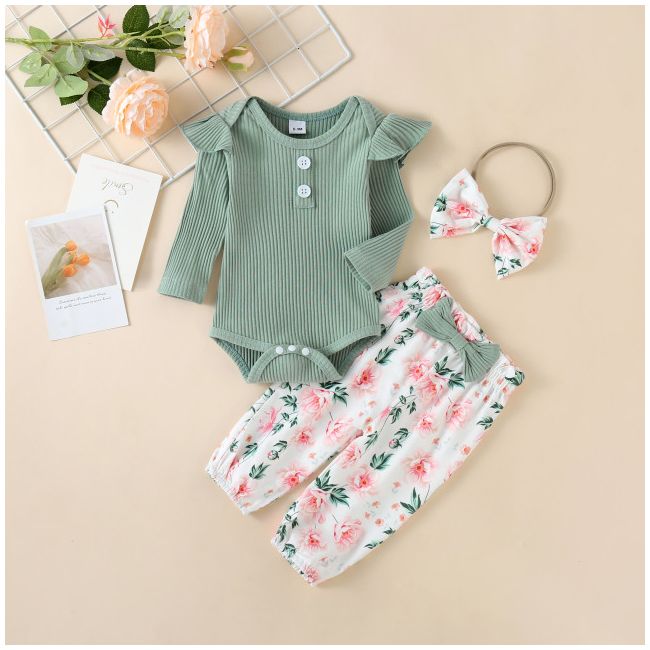 Compleu pentru fetite cu body vernil - Sunny AM573-3-DE