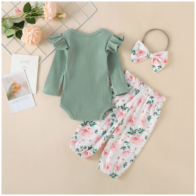 Compleu pentru fetite cu body vernil - Sunny AM573-3-DE