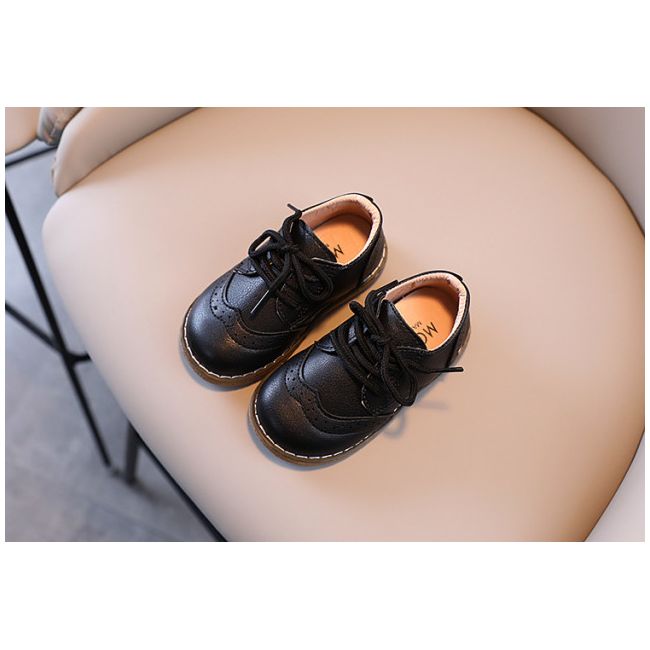 Pantofi negri cu sireturi pentru baietei (marime disponibila: marimea 27) liv182-2.marimea 27