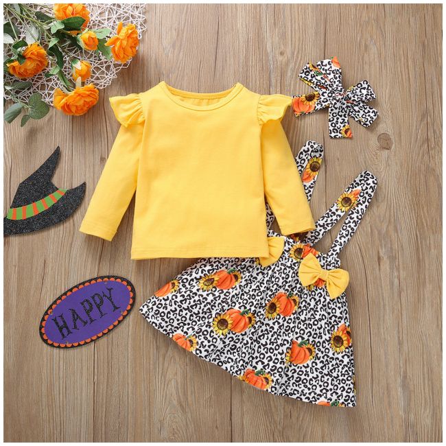 Sarafan cu bluzita pentru fetite - yellow pumpkins (marime disponibila: 9-12 luni (marimea 20 incaltaminte)) mdwl007-1-de2.9-12 luni (marimea 20 incaltaminte)