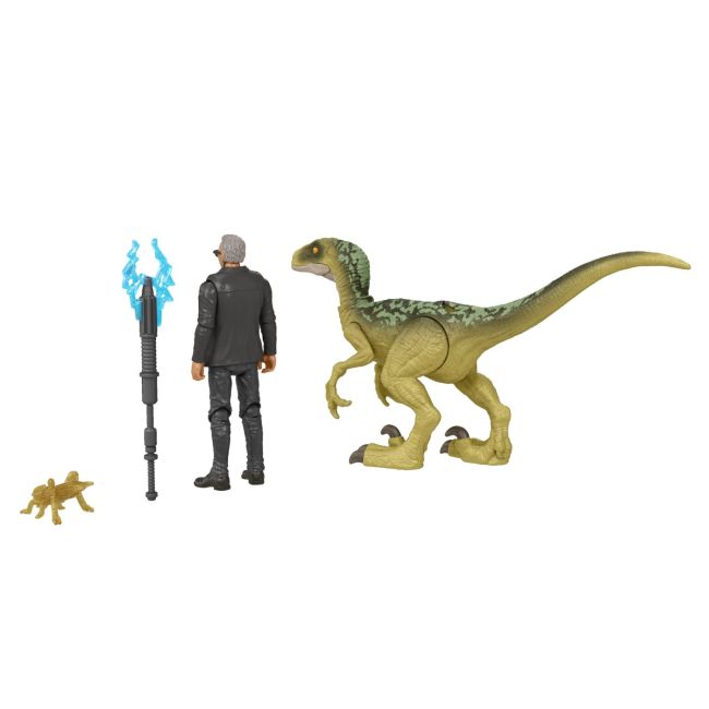 JURASSIC WORLD DOMINION SET 2 FIGURINE DR. IAN MALCOLM SI VELOCIRAPTOR VIVMTHDX46_HGP77