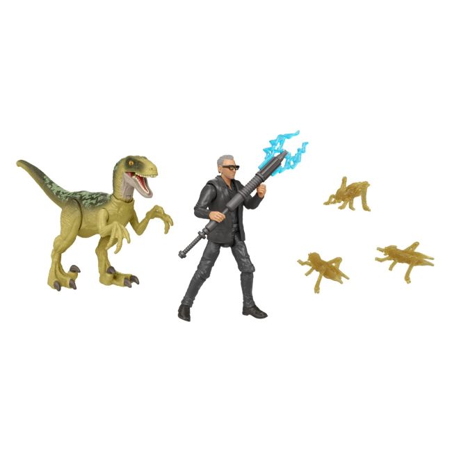 JURASSIC WORLD DOMINION SET 2 FIGURINE DR. IAN MALCOLM SI VELOCIRAPTOR VIVMTHDX46_HGP77