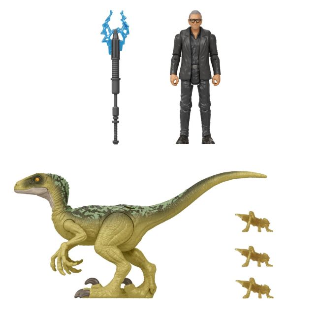 JURASSIC WORLD DOMINION SET 2 FIGURINE DR. IAN MALCOLM SI VELOCIRAPTOR VIVMTHDX46_HGP77