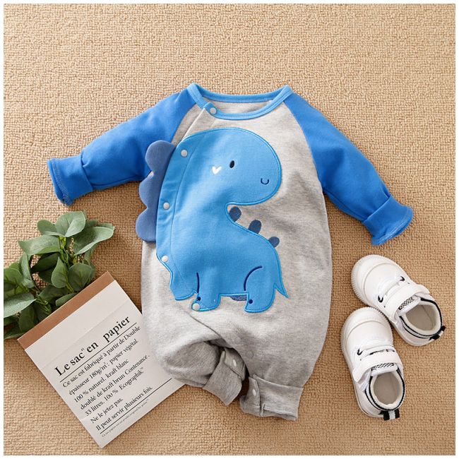 Salopeta gri - blue dino (marime disponibila: 0-3 luni) li521-22.0-3 luni