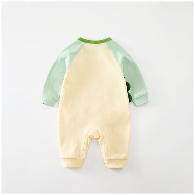 Salopeta ivoire - green dino (marime disponibila: 3-6 luni (marimea 18 incaltaminte)) am521-4.3-6 luni (marimea 18 incaltaminte)