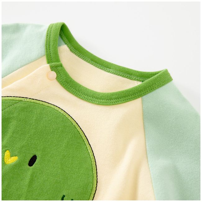 Salopeta ivoire - green dino (marime disponibila: 6-9 luni (marimea 19 incaltaminte)) am521-4.6-9 luni (marimea 19 incaltaminte)
