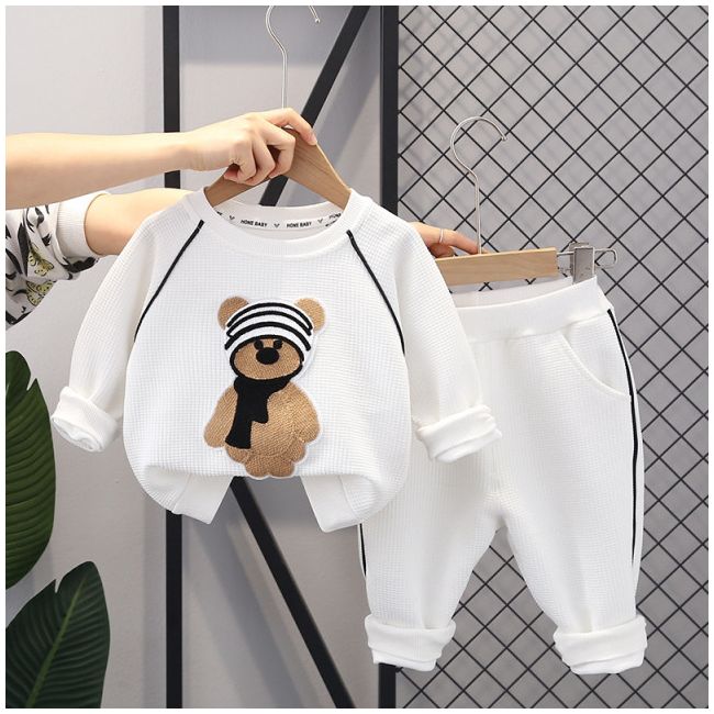 Trening alb pentru baietei - teddy (marime disponibila: 12-18 luni (marimea 21 incaltaminte)) li554-de5.12-18 luni (marimea 21 incaltaminte)