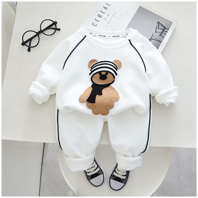 Trening alb pentru baietei - teddy (marime disponibila: 6-9 luni (marimea 19 incaltaminte)) li554-de5.6-9 luni (marimea 19 incaltaminte)