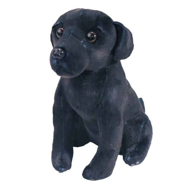 Caine de salvare cu sunet labrador negru - jucarie plus wild republic 14 cm wr27516