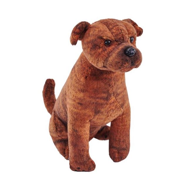 Caine de salvare cu sunet staffordshire bull terrier - jucarie plus wild republic 14 cm wr27682