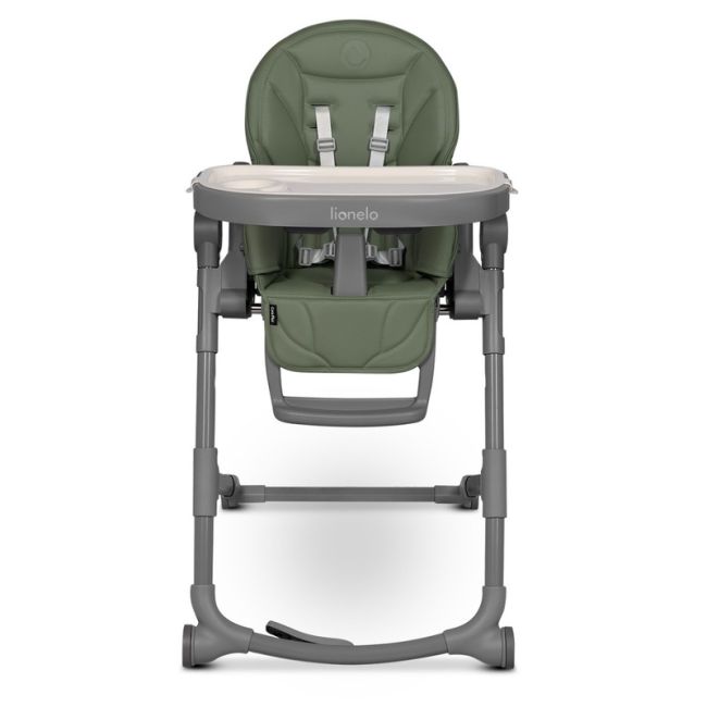 Lionelo - Scaun de masa multifunctional Cora Plus, Reglabil in 4 pozitii pe inaltime, Spatar reglabil in 3 pozitii, Cu bara de jucarii, Pliabil, Conform cu standardul european de securitate EN14988, Verde BYNLO-CORA _PLUS_GREEN_OLIVE