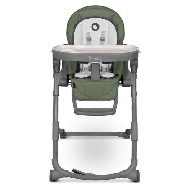 Lionelo - Scaun de masa multifunctional Cora Plus, Reglabil in 4 pozitii pe inaltime, Spatar reglabil in 3 pozitii, Cu bara de jucarii, Pliabil, Conform cu standardul european de securitate EN14988, Verde BYNLO-CORA _PLUS_GREEN_OLIVE