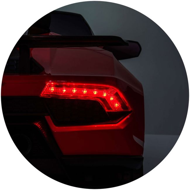 Masinuta electrica chipolino lamborghini huracan red cu scaun din piele si roti eva hubelklahu22re