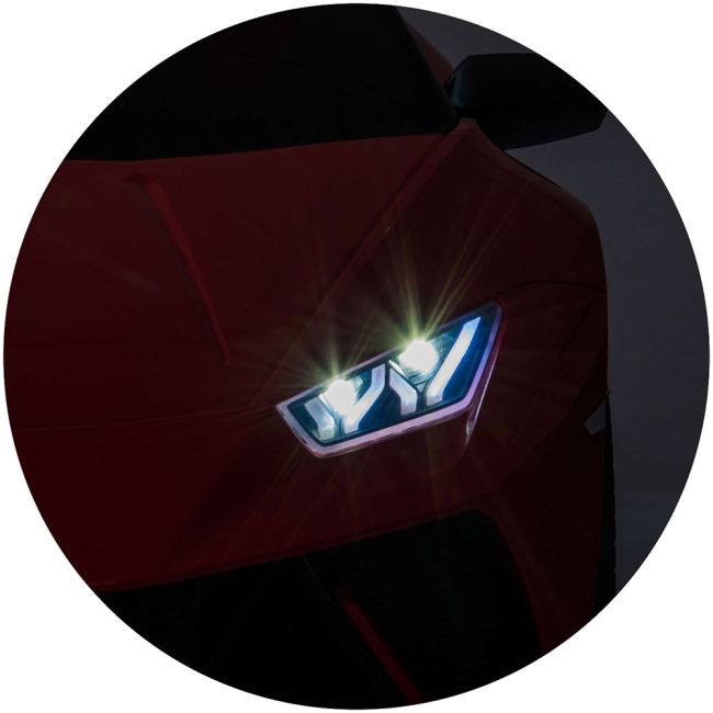 Masinuta electrica chipolino lamborghini huracan red cu scaun din piele si roti eva hubelklahu22re