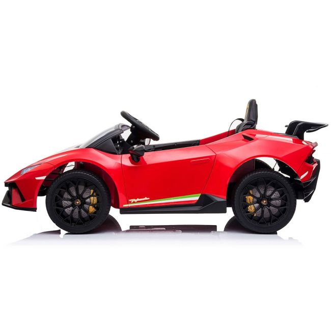 Masinuta electrica chipolino lamborghini huracan red cu scaun din piele si roti eva hubelklahu22re
