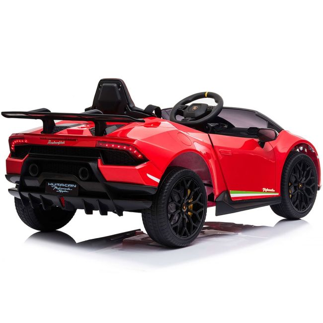 Masinuta electrica chipolino lamborghini huracan red cu scaun din piele si roti eva hubelklahu22re