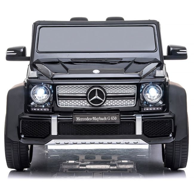 Masinuta electrica chipolino suv mercedes maybach g650 black cu scaun din piele si roti eva hubeljmag6501b
