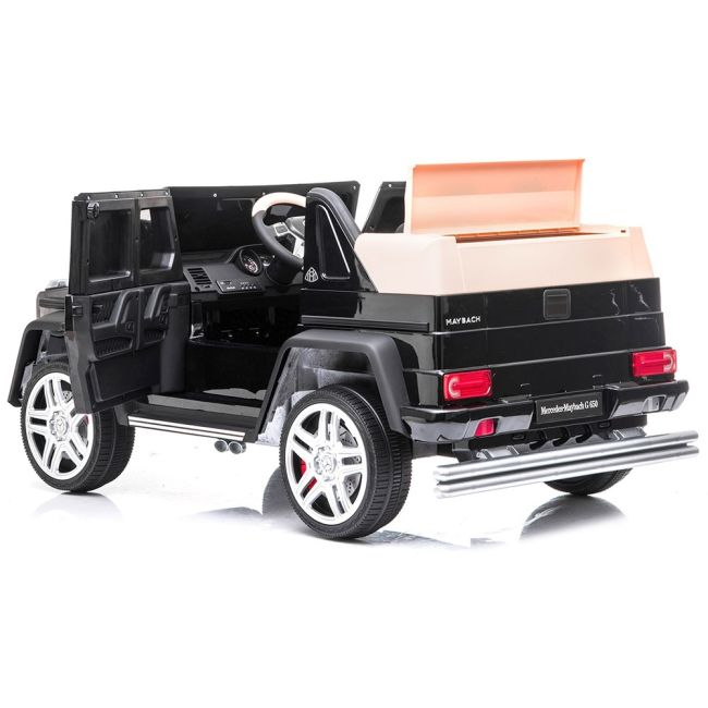 Masinuta electrica chipolino suv mercedes maybach g650 black cu scaun din piele si roti eva hubeljmag6501b