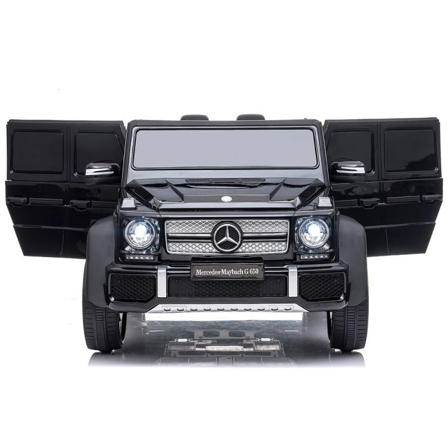 Masinuta electrica chipolino suv mercedes maybach g650 black cu scaun din piele si roti eva hubeljmag6501b