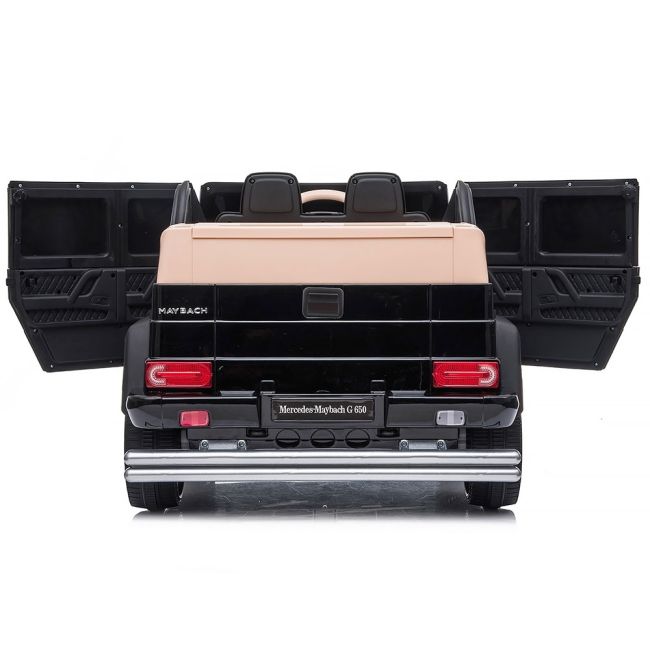 Masinuta electrica chipolino suv mercedes maybach g650 black cu scaun din piele si roti eva hubeljmag6501b