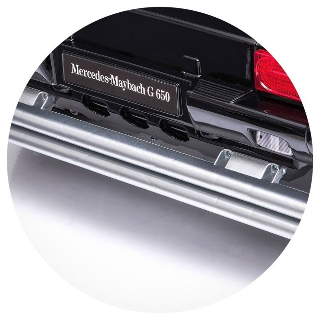 Masinuta electrica chipolino suv mercedes maybach g650 black cu scaun din piele si roti eva hubeljmag6501b